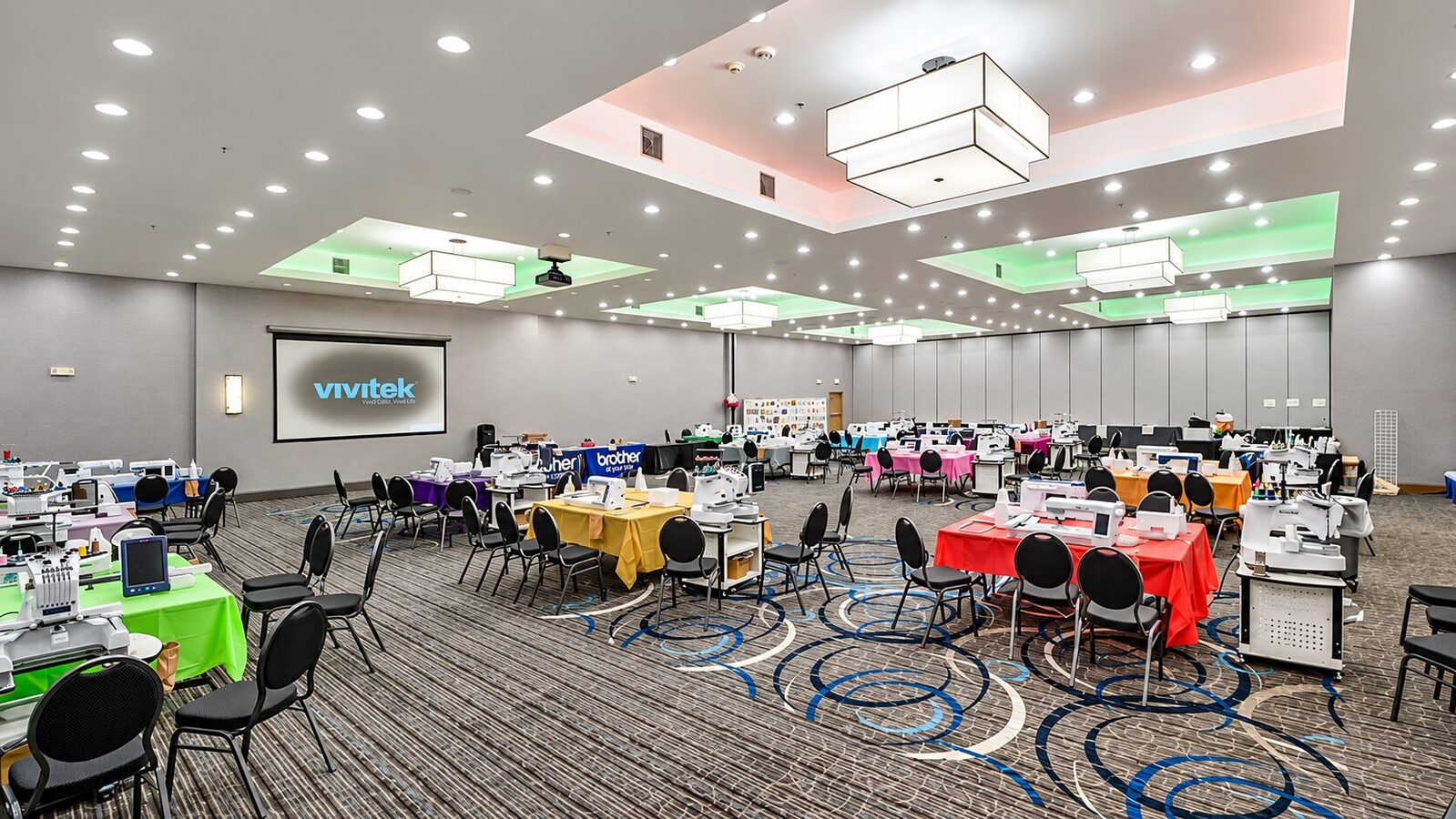 Ballroom lighting and presentation setting for a formal program